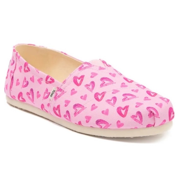 Toms Shoes - TOMS Belmont Heart Print Slip-on Sneaker In Parfait Pink Hearts Print